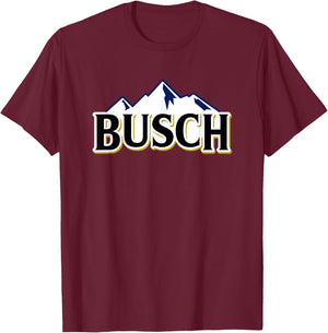 Busch Beer Mountains Logo T-Shirt - T-Shirt | Maroon