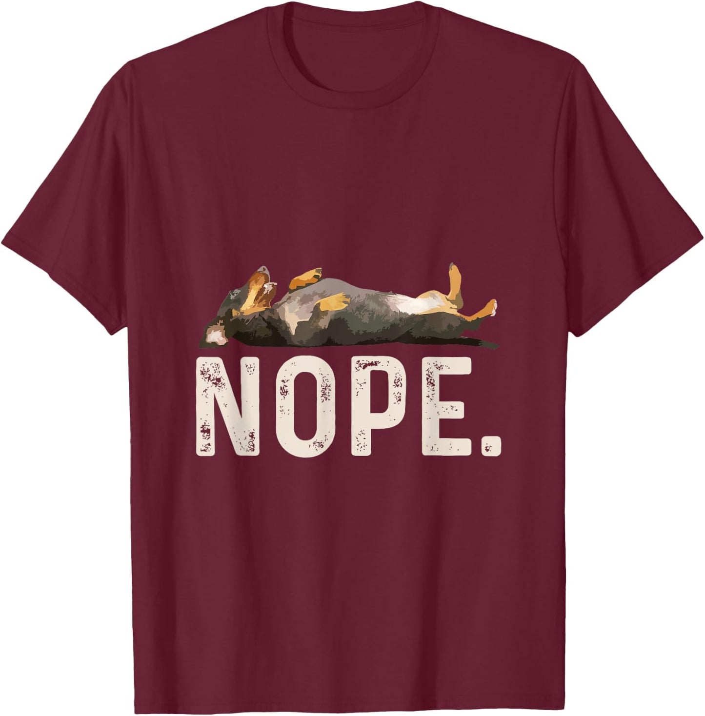 Nope Lazy Dachshund Dog Lover Gift Women Girls Kids T-Shirt - T-Shirt | Maroon