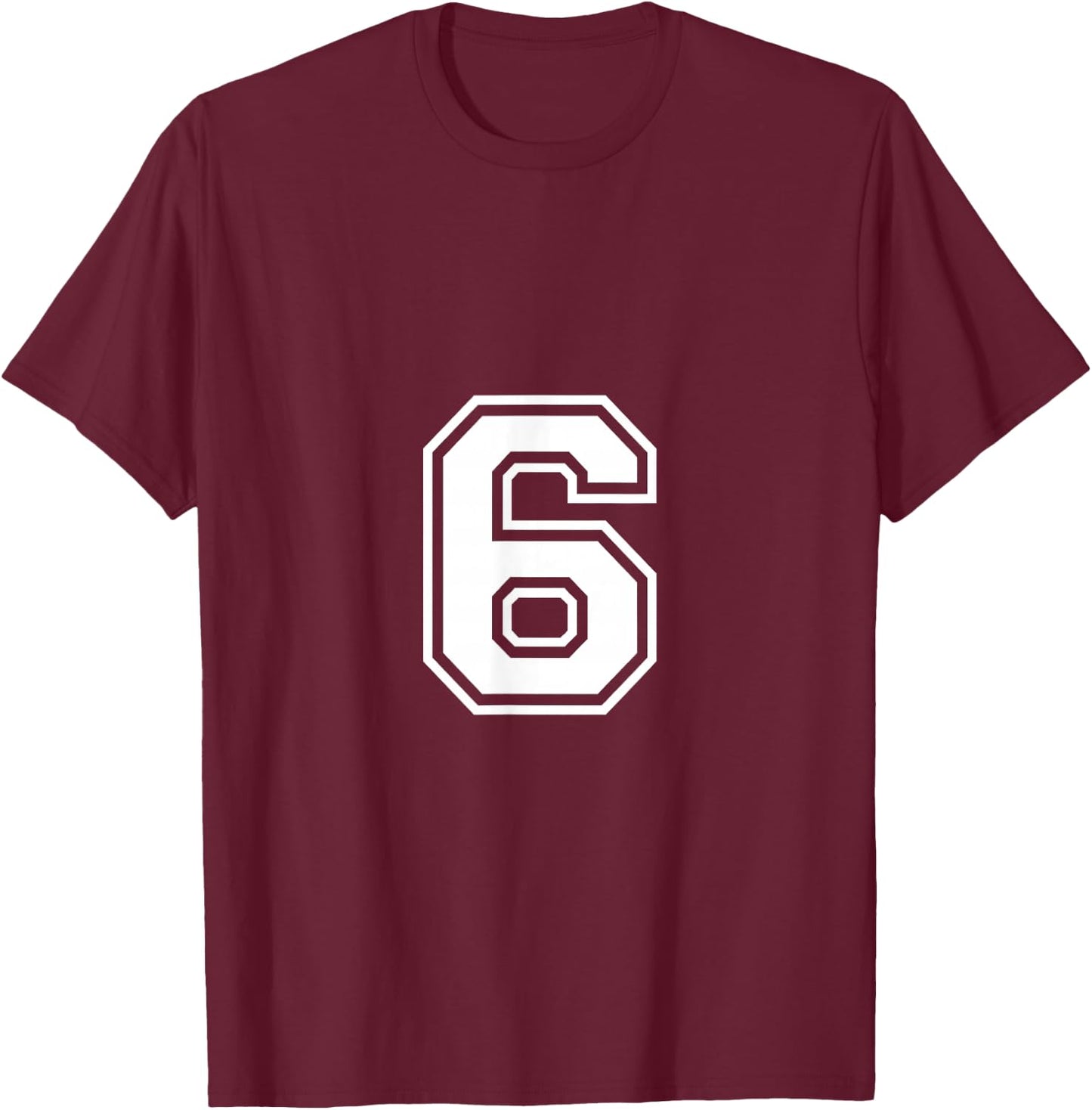 Number 6 Shirt T-Shirt - T-Shirt | Maroon