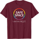 Safe Space I Am An Ally T-Shirt - T-Shirt | Maroon