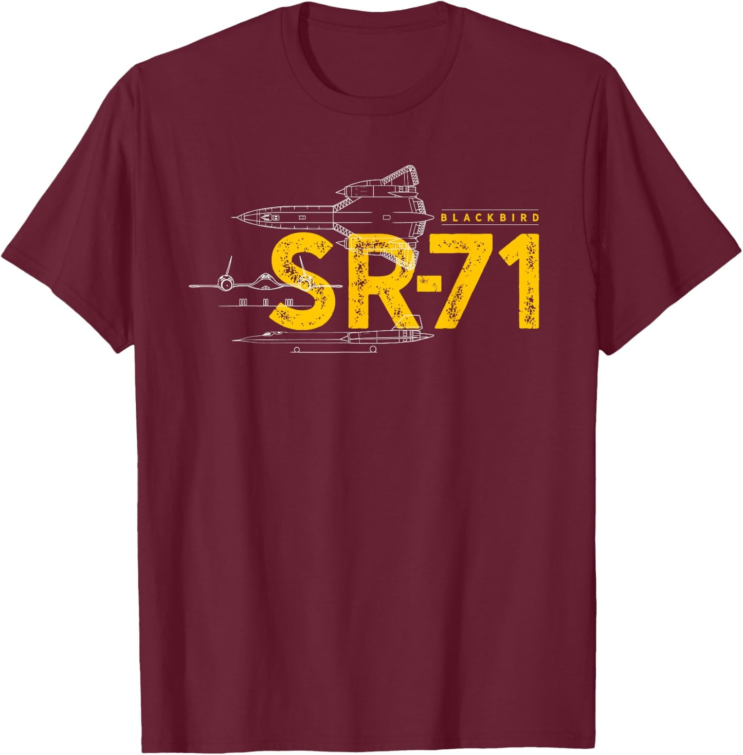 SR-71 Blackbird Air Force Military Jet T-Shirt - T-Shirt | Maroon