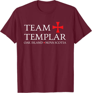 Team Templar Funny Oak Island Treasure - White T-Shirt - T-Shirt | Maroon