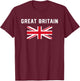 I Love Great Britain Minimalist UK Flag T-Shirt - T-Shirt | Maroon