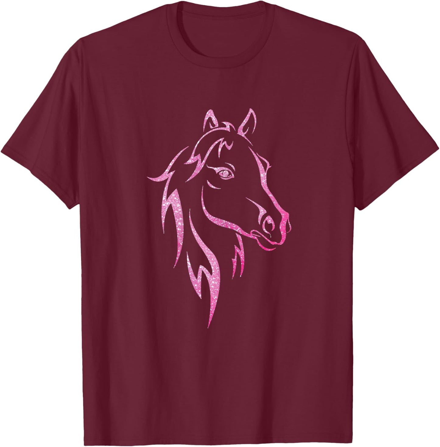 Sparkle Horse Shirt for Kids | Girls Funny T-Shirt - T-Shirt | Maroon