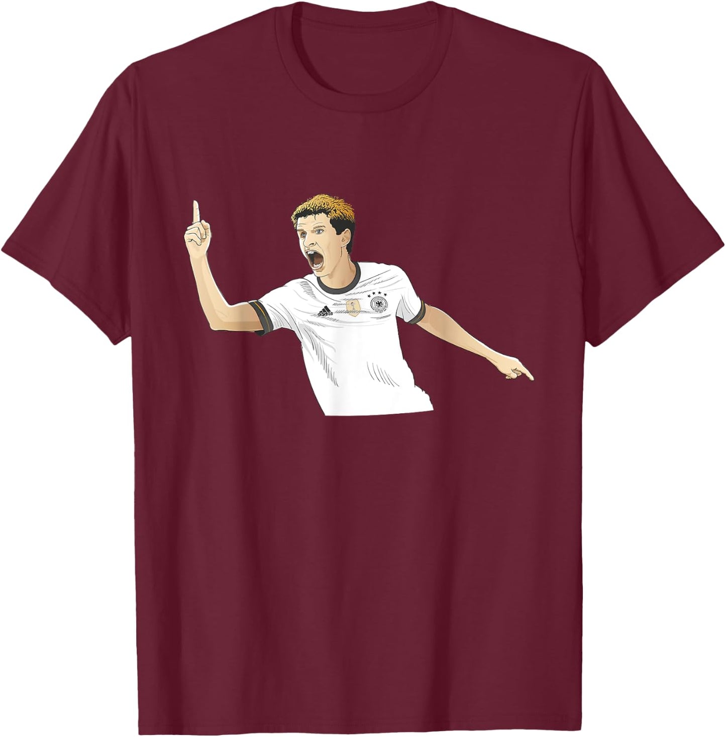 Germany foot jersey shirt 2018 Mueller soccer men women T-Shirt - T-Shirt | Maroon