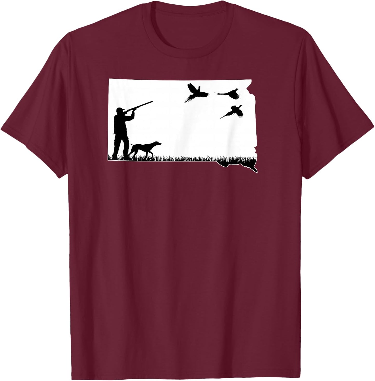 South Dakota Pheasant Hunting T-Shirt - T-Shirt | Maroon