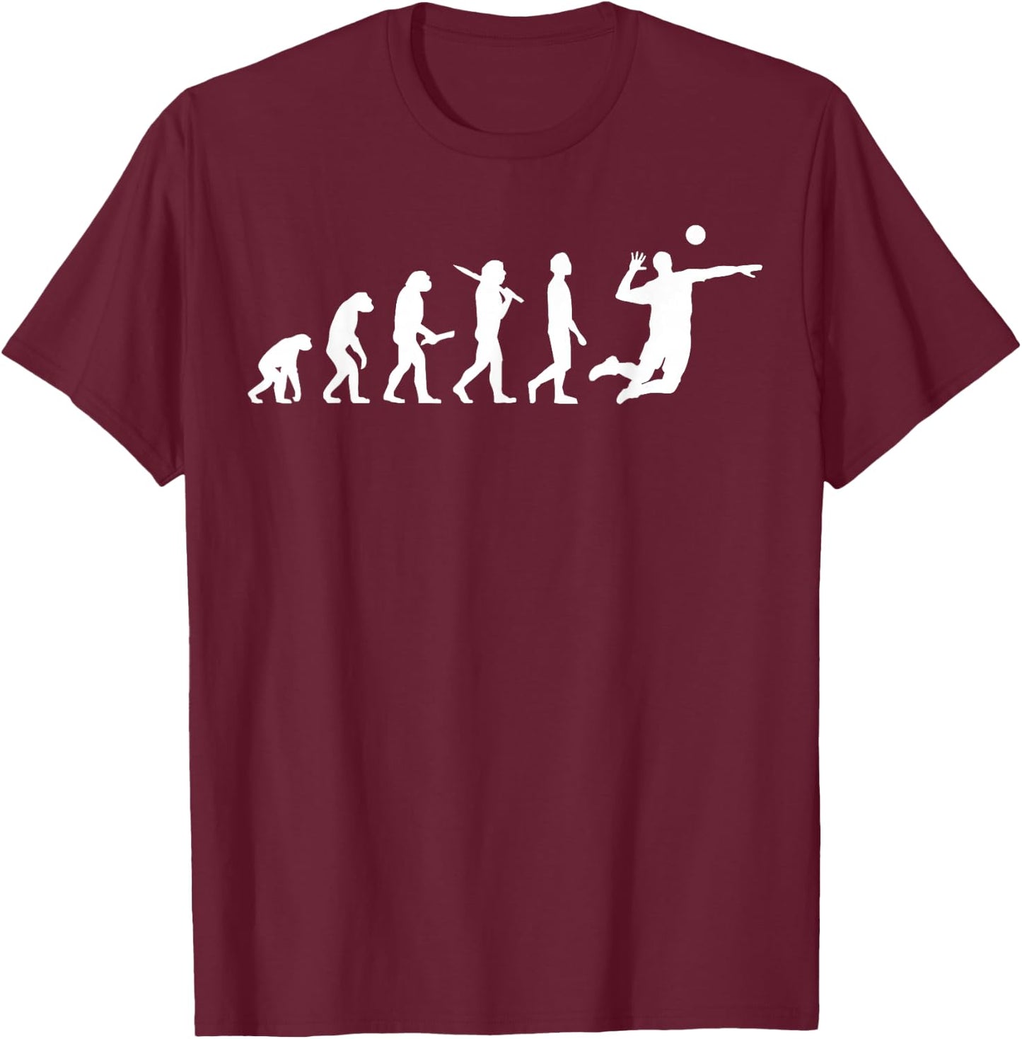 Volleyball Evolution - Volleyball Player T-Shirt - T-Shirt | Maroon
