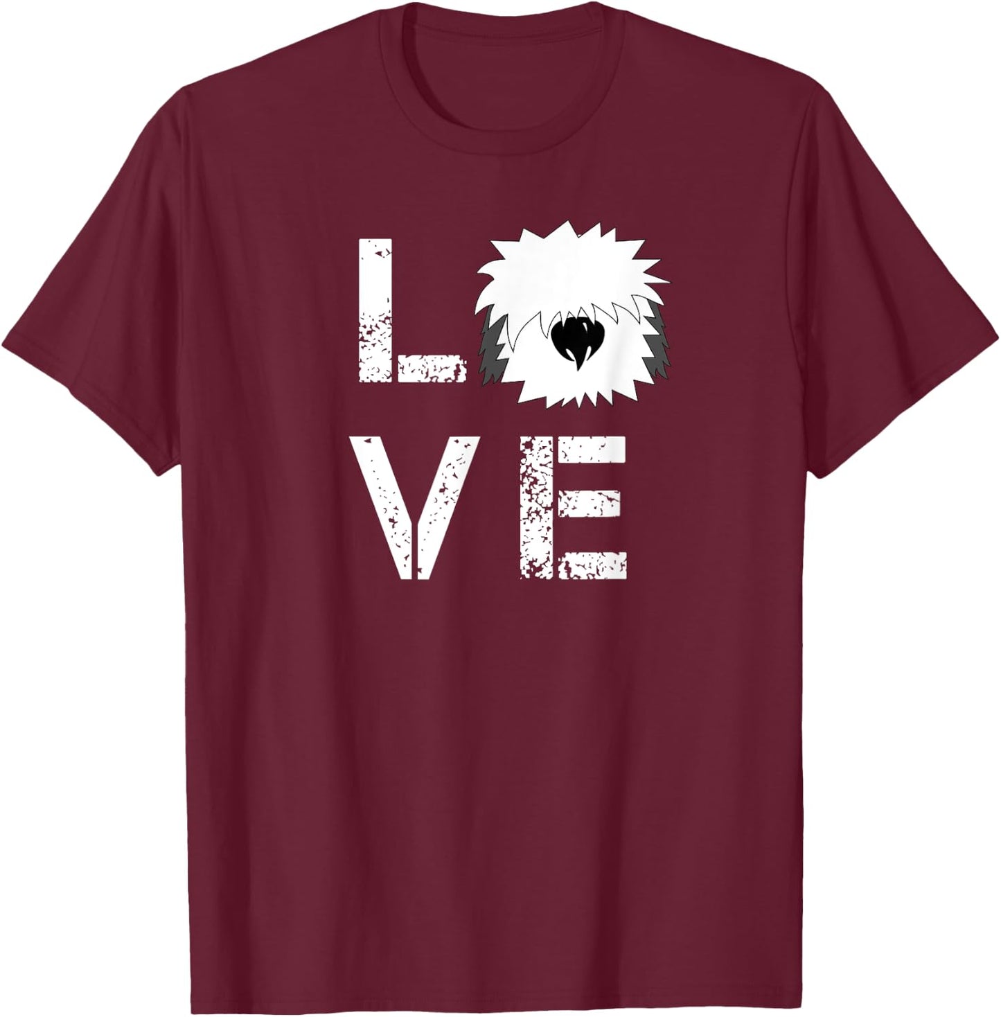 Love My Dog - Funny English Sheepdog Cool Pet T-Shirt - T-Shirt | Maroon