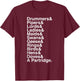12 Days of Christmas Helvetica List T-Shirt - T-Shirt | Maroon