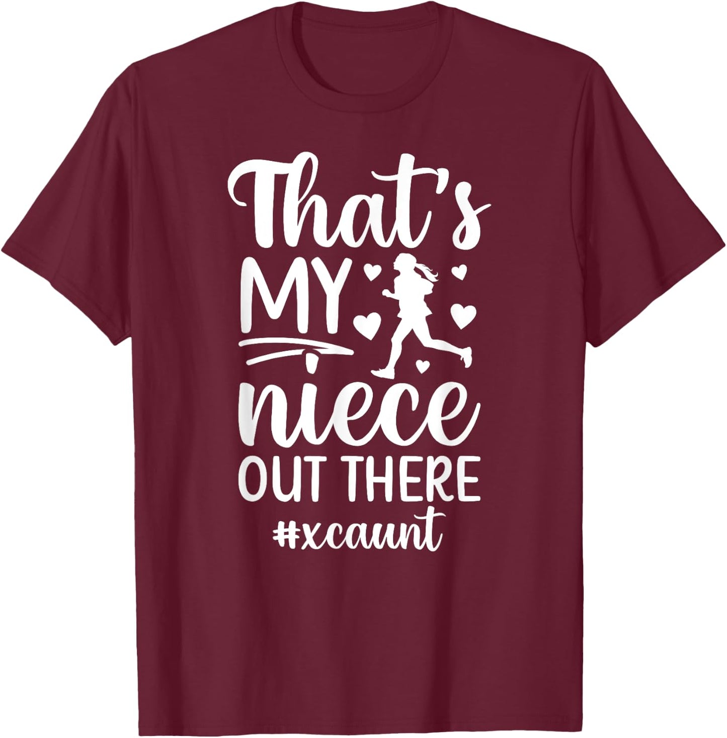 XC Aunt Proud Cross Country Aunt Cross Country Runner Auntie T-Shirt - T-Shirt | Maroon