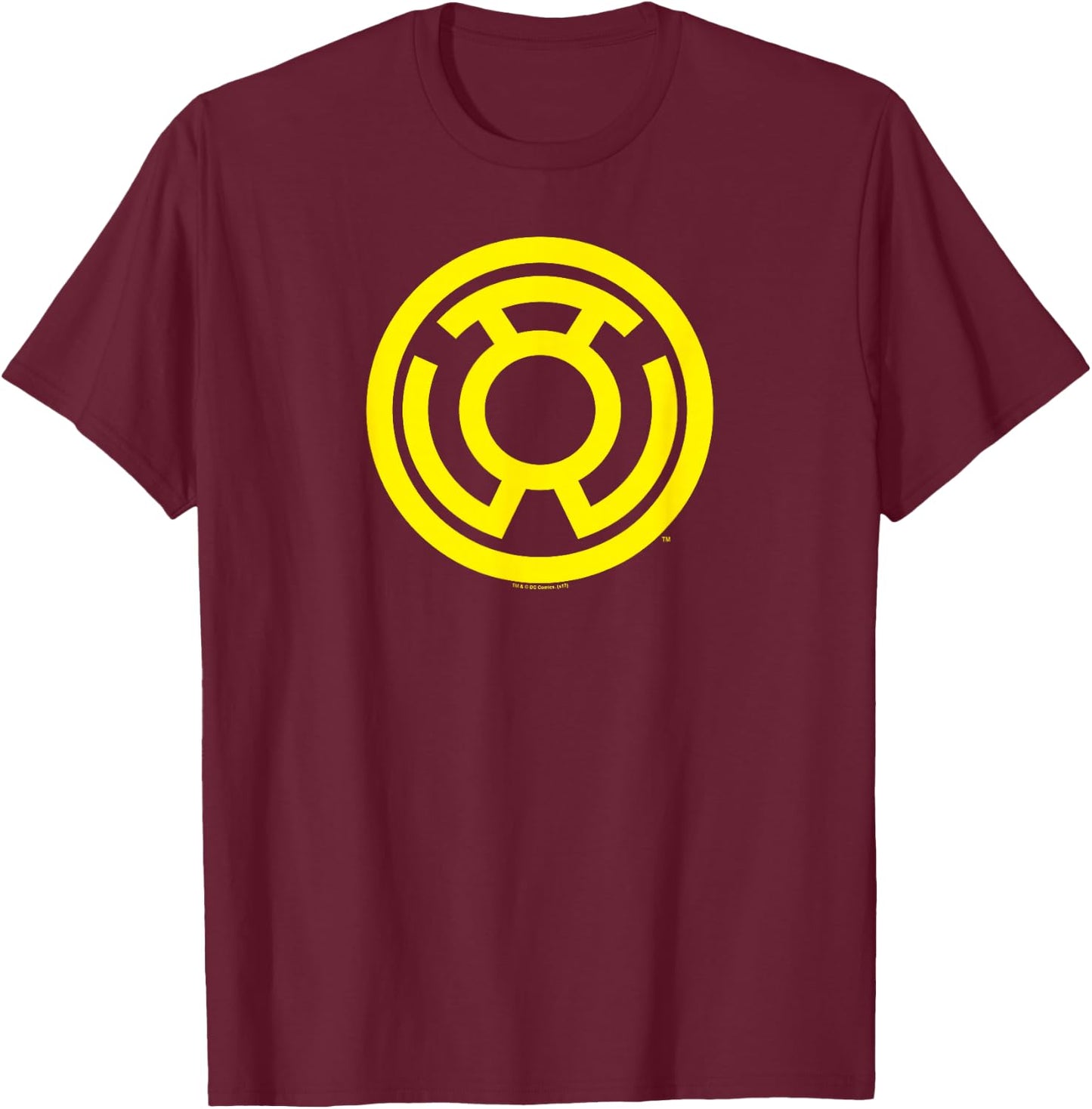 Green Lantern Yellow Emblem T-Shirt - T-Shirt | Maroon
