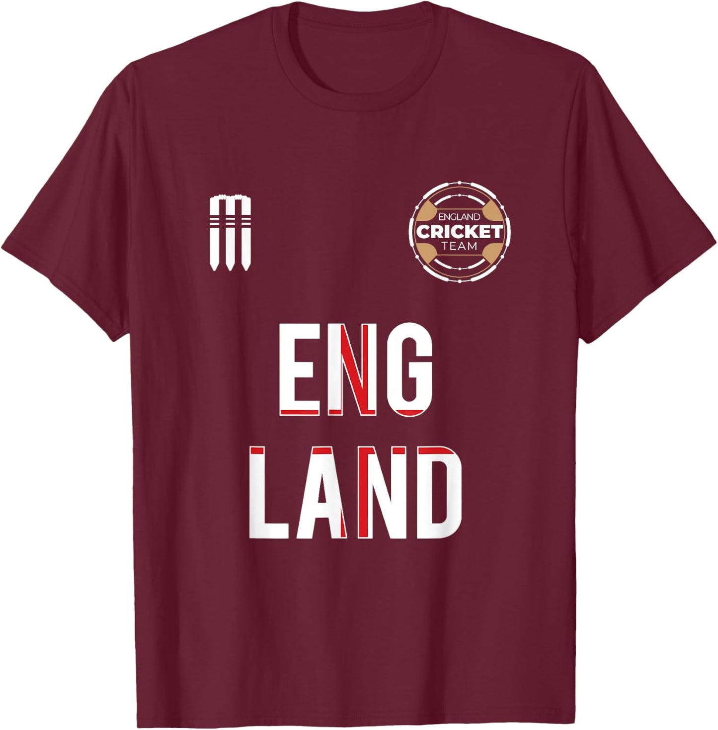 England Cricket Jersey : Gift National Fans English Cricket T-Shirt - T-Shirt | Maroon