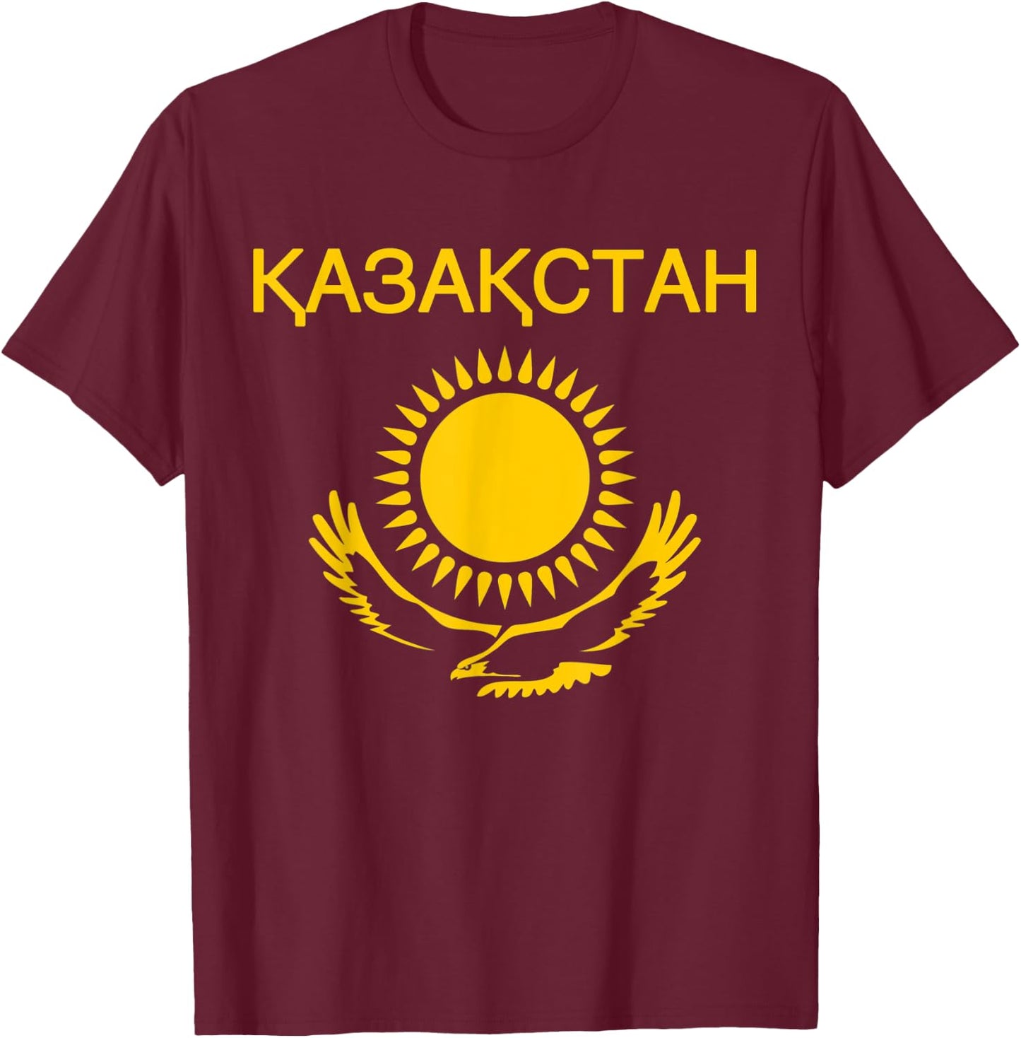 Kazakhstan Flag Shirt Kazakh Eagle Kazakhstani Pride Gift T-Shirt - T-Shirt | Maroon