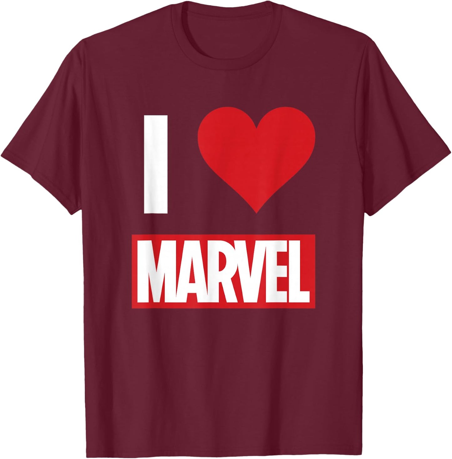 Marvel I HEART MARVEL Ultimate Fan Love Brick Logo T-Shirt - T-Shirt | Maroon