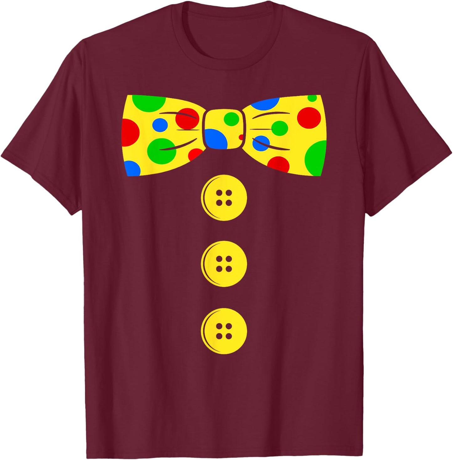 Clown Big Bow Tie | Funny tacky clown outfit T-Shirt - T-Shirt | Maroon