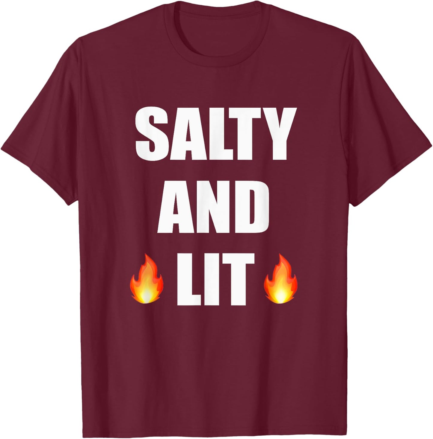 Salty And Lit T Shirt Christian Bold Faith Hope Joy T-Shirt - T-Shirt | Maroon