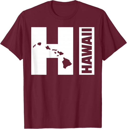 Vintage Hawaiian Islands Hawaii Aloha State T-Shirt - T-Shirt | Maroon
