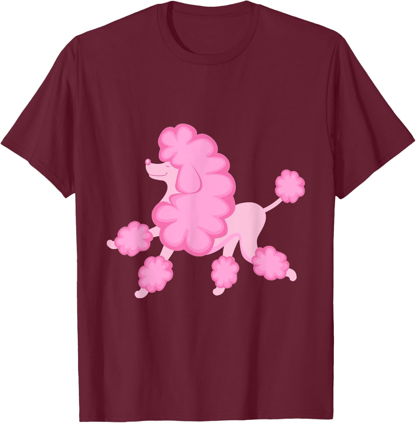 Fancy Pink Poodle T-Shirt - T-Shirt | Maroon