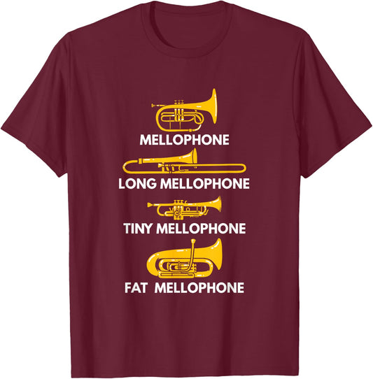 Mellophone Types of Mellophones Marching Band Mellophonist T-Shirt - T-Shirt | Maroon