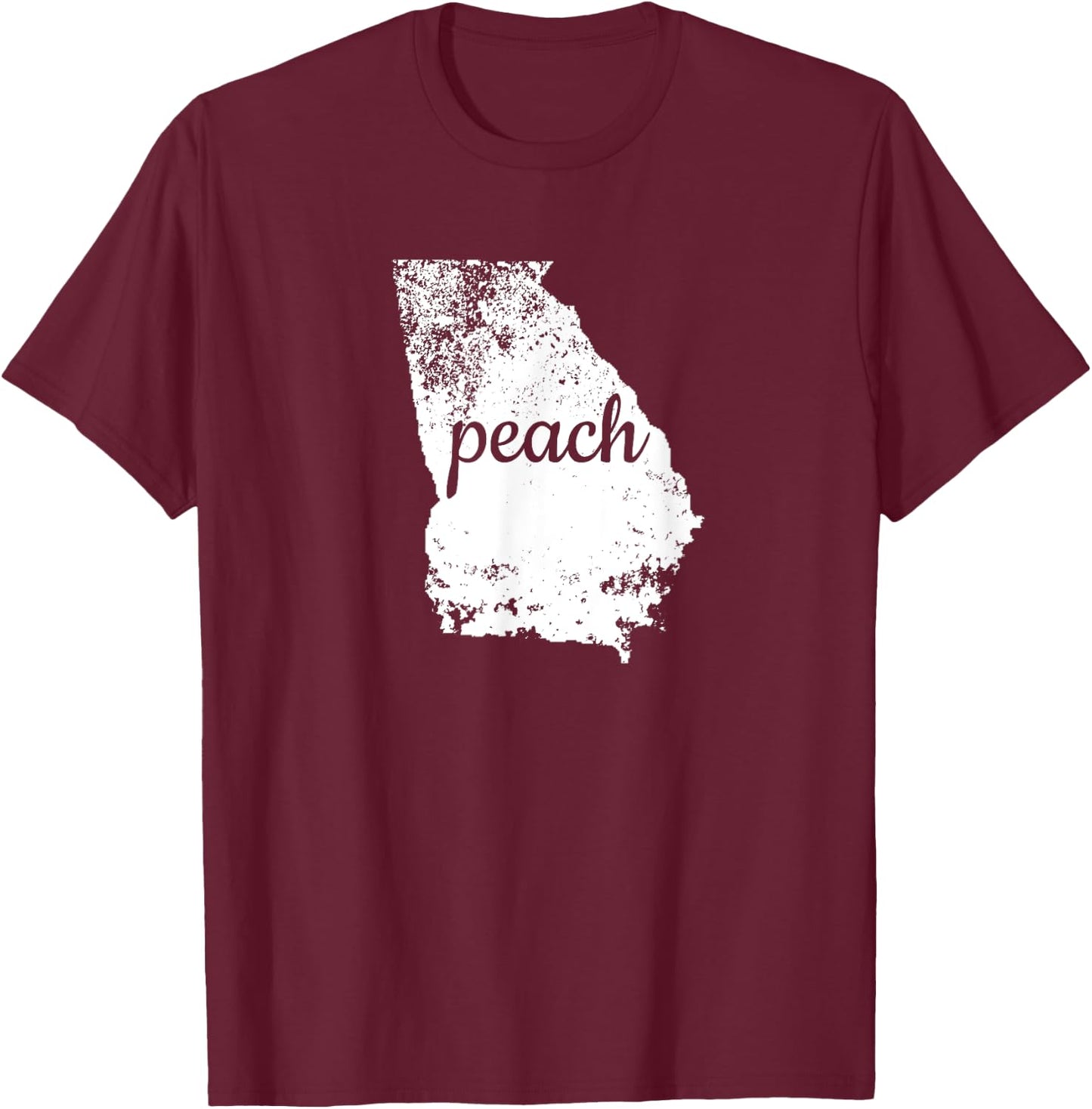 Georgia Peach State Shirt GA Map Love Pride Distressed T-Shirt - T-Shirt | Maroon