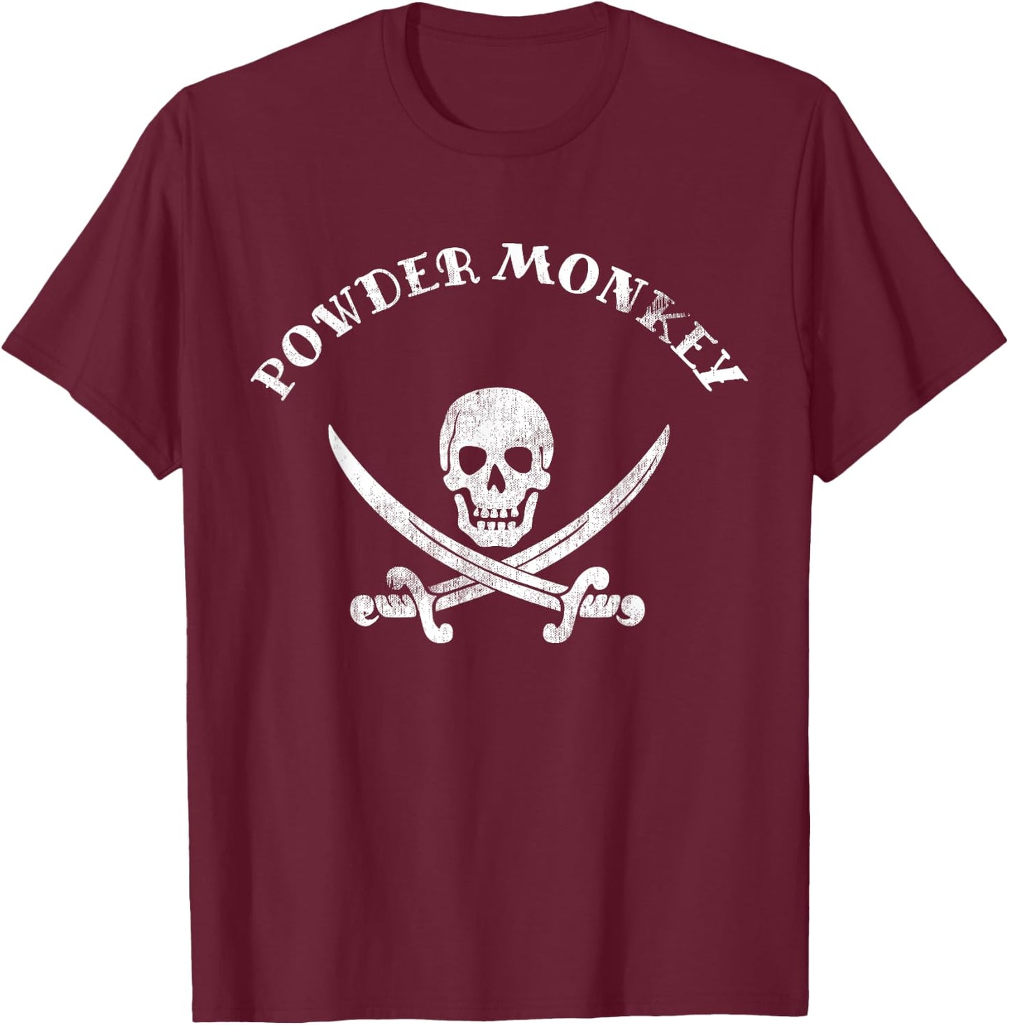 Vintage Matching Pirate Shirt Boat Crew Powder Monkey T-Shirt - T-Shirt | Maroon