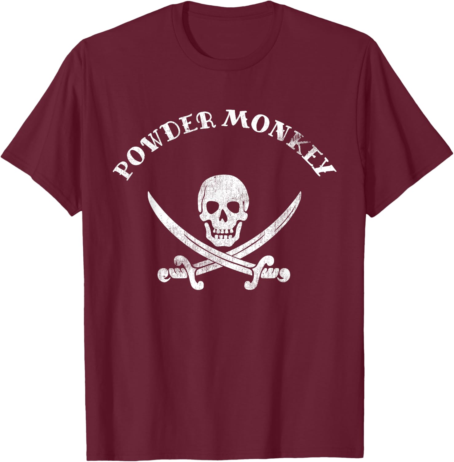 Vintage Matching Pirate Shirt Boat Crew Powder Monkey T-Shirt - T-Shirt | Maroon