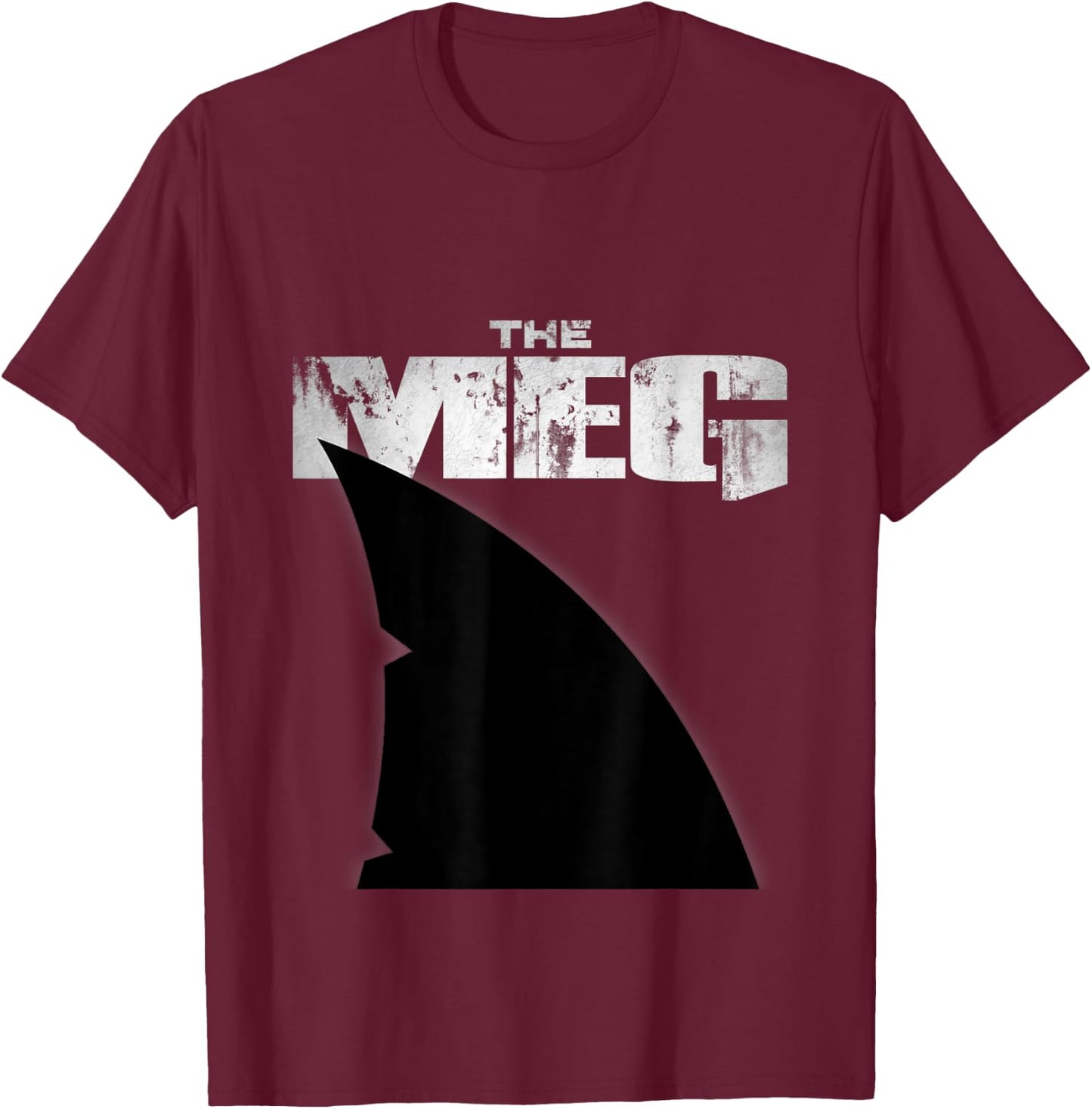 Shark for Sea lovers | -Adults Meg Shark | Black Distressed Modern Short Sleeve | Small T-Shirt - T-Shirt | Maroon