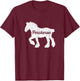 Distressed Silhouette of Percheron Draft Horse T-Shirt - T-Shirt | Maroon