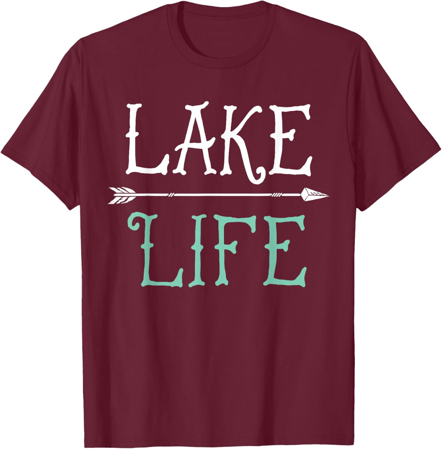 Lake Life T shirt Fishing Boating Sailing Funny Outdoor T-Shirt - T-Shirt | Maroon