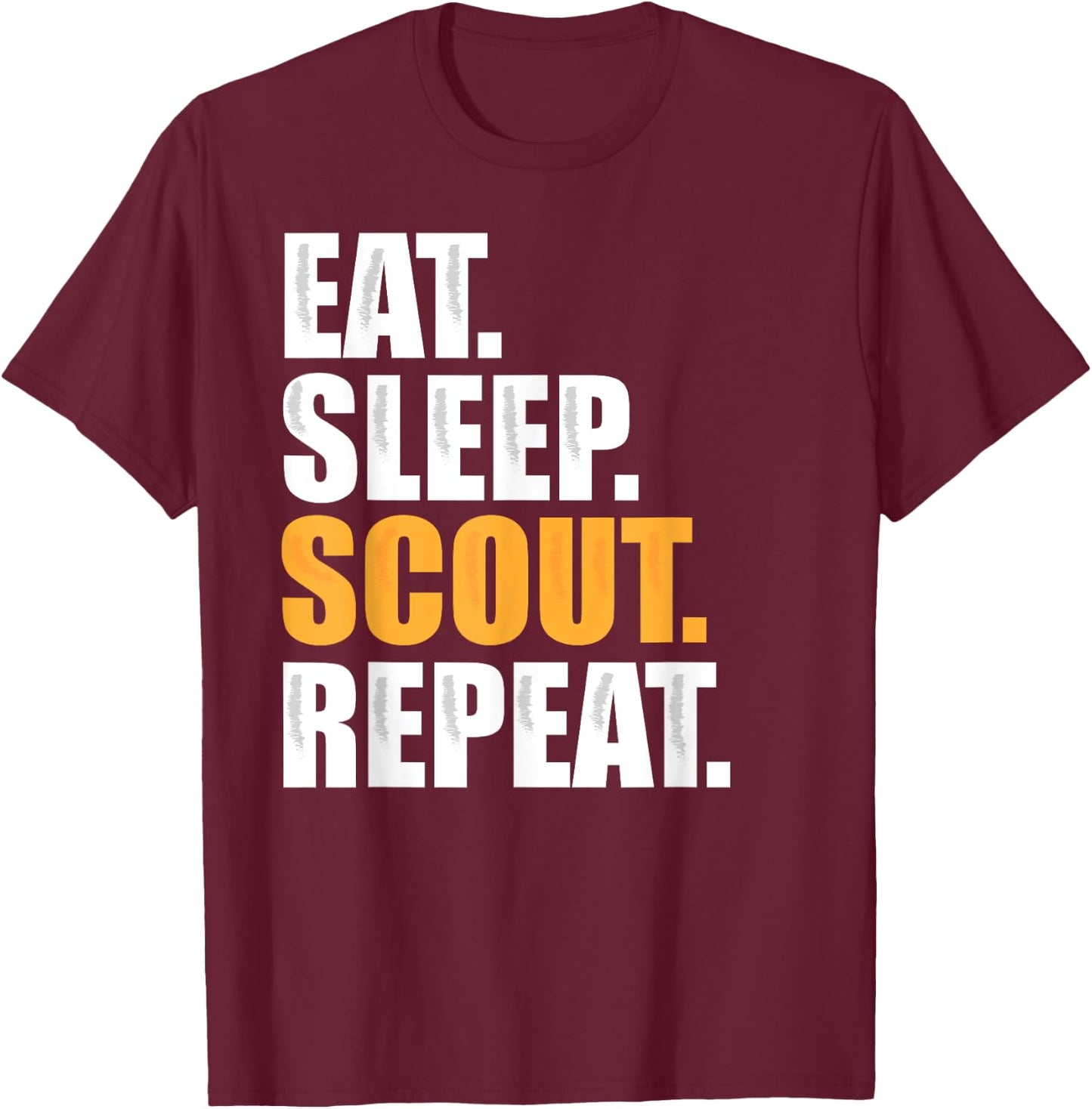 Eat Sleep Scout Repeat - Scouting Gift T-Shirt - T-Shirt | Maroon