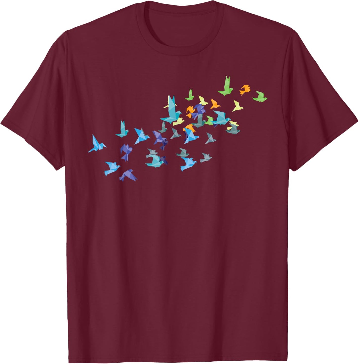 Origami Paper Cranes Japanese Culture Bird Lovers Gift T-Shirt - T-Shirt | Maroon