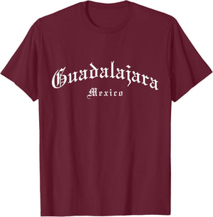 Guadalajara Mexico Pride Vintage Old School English T-Shirt - T-Shirt | Maroon