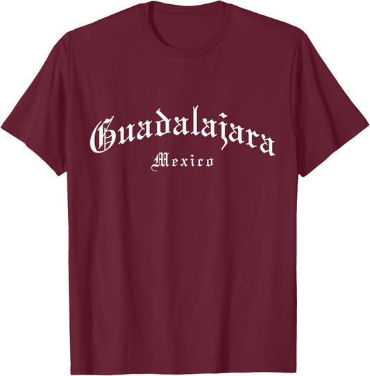 Guadalajara Mexico Pride Vintage Old School English T-Shirt - T-Shirt | Maroon