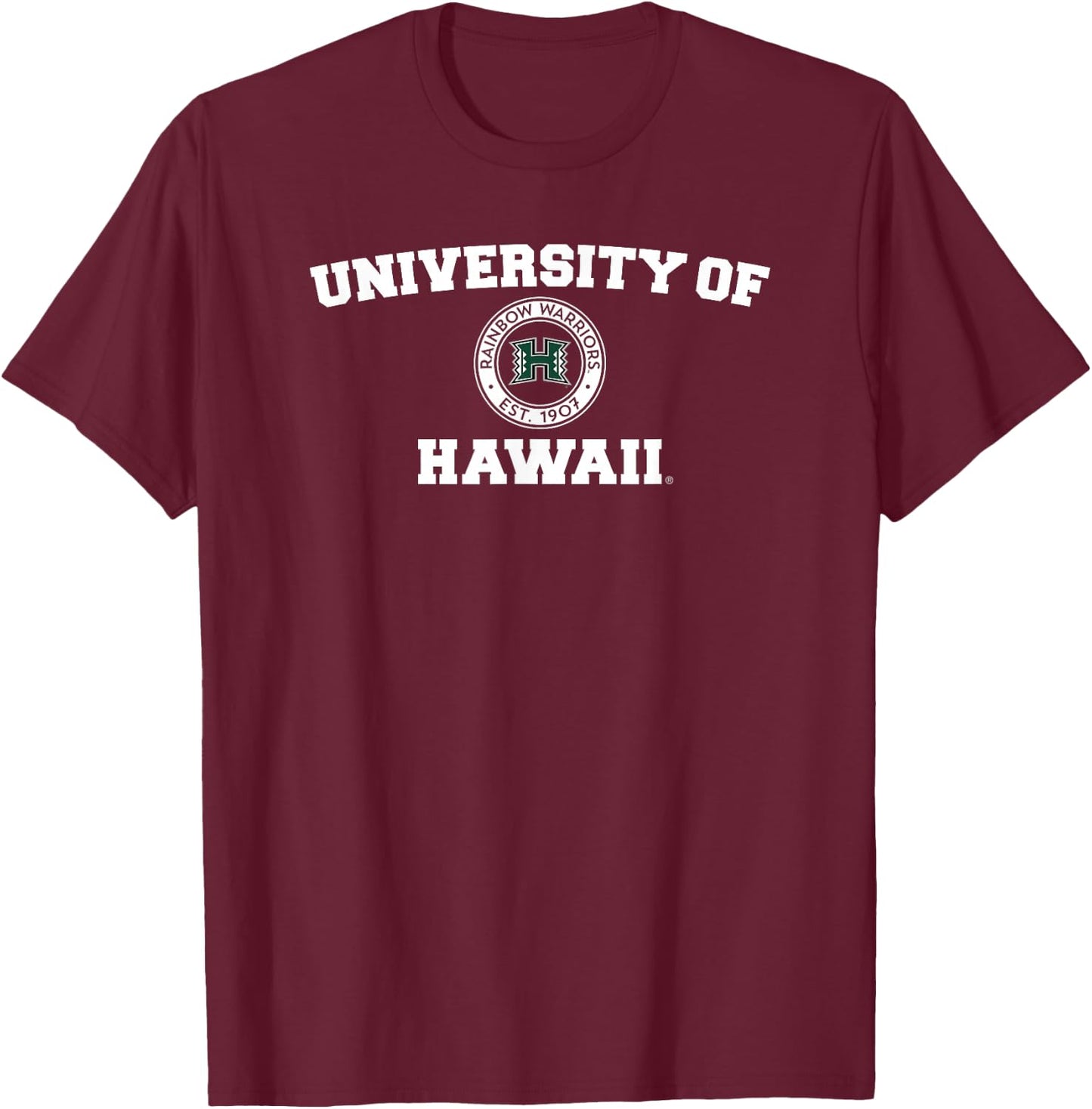 University of Hawaii Rainbow Warriors Circle Logo T-Shirt - T-Shirt | Maroon