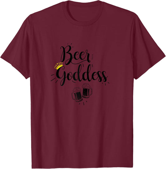 Beer Goddess T-Shirt - T-Shirt | Maroon