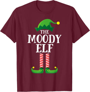 Moody Elf Matching Family Group Christmas Party Pyjamas T-Shirt - T-Shirt | Maroon