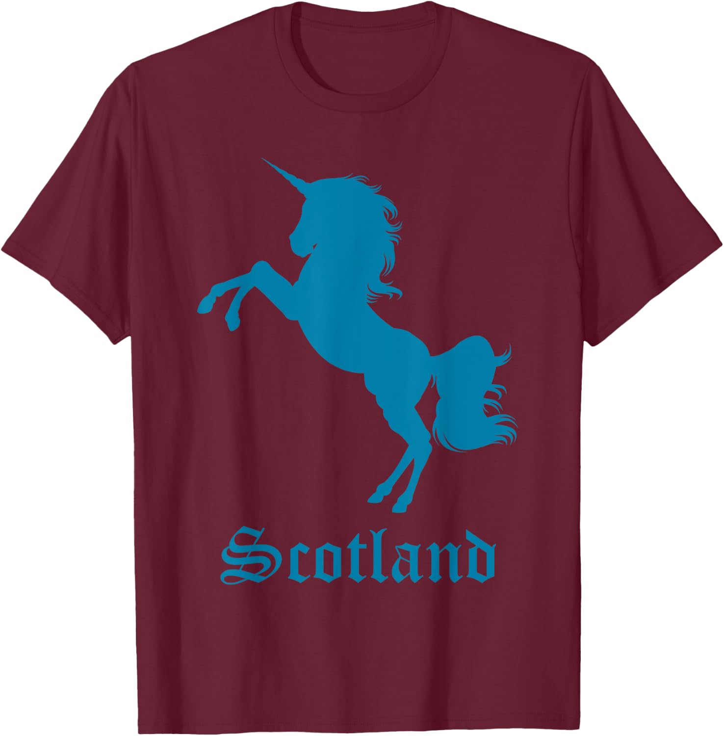 Scotland Unicorn Silhouette National Symbol Scottish Gifts T-Shirt - T-Shirt | Maroon