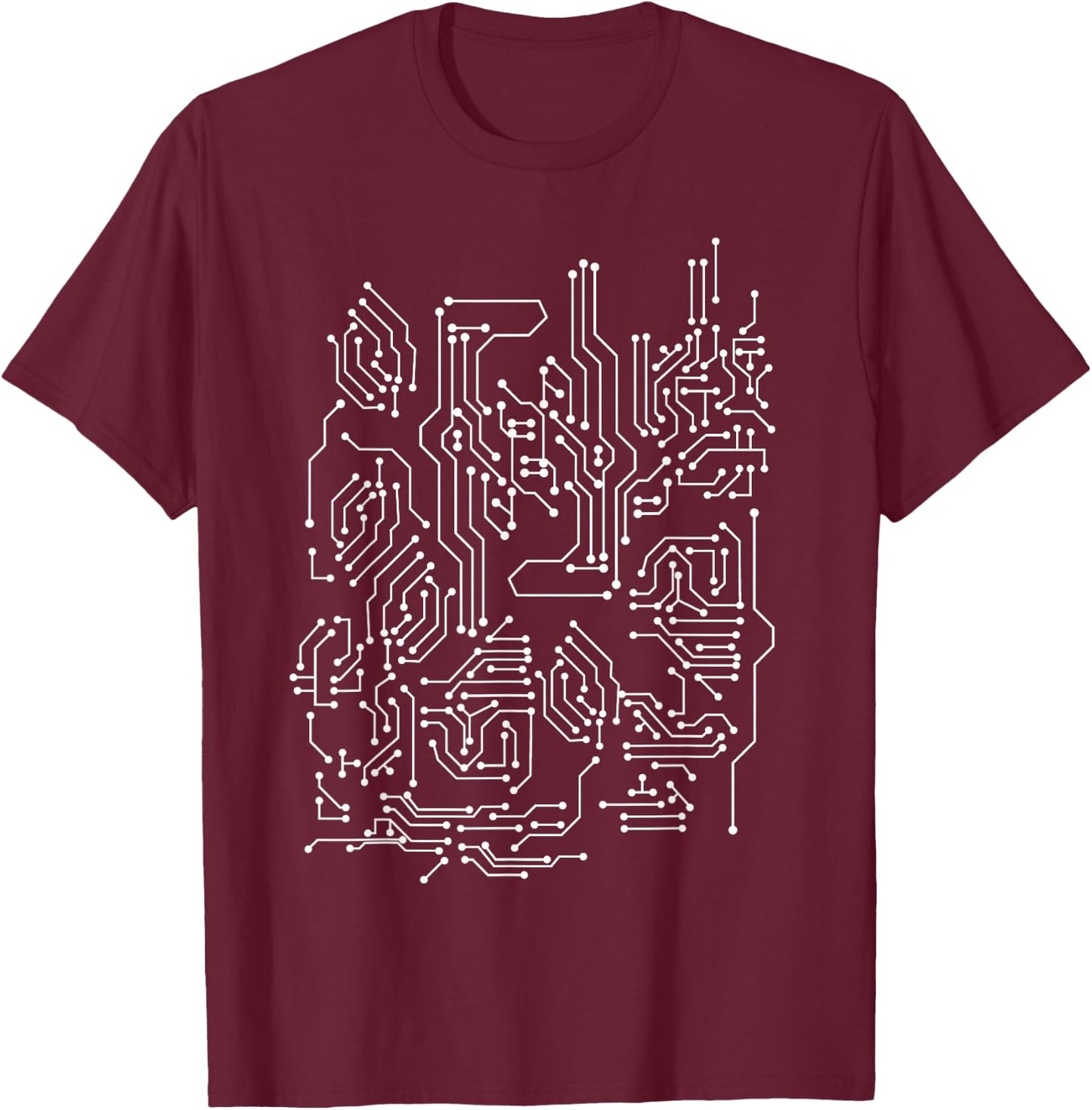 Computer Circuit Board T-Shirt - T-Shirt | Maroon