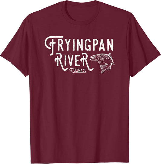 Fryingpan River Colorado Fly Fishing Shirt T-Shirt - T-Shirt | Maroon