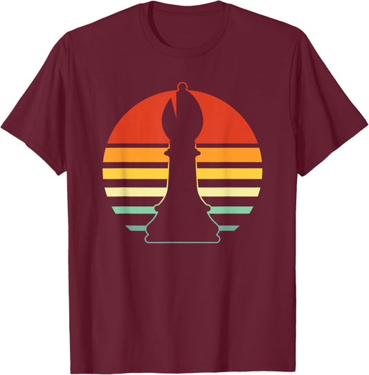 Retro Chess Bishop T-Shirt - T-Shirt | Maroon