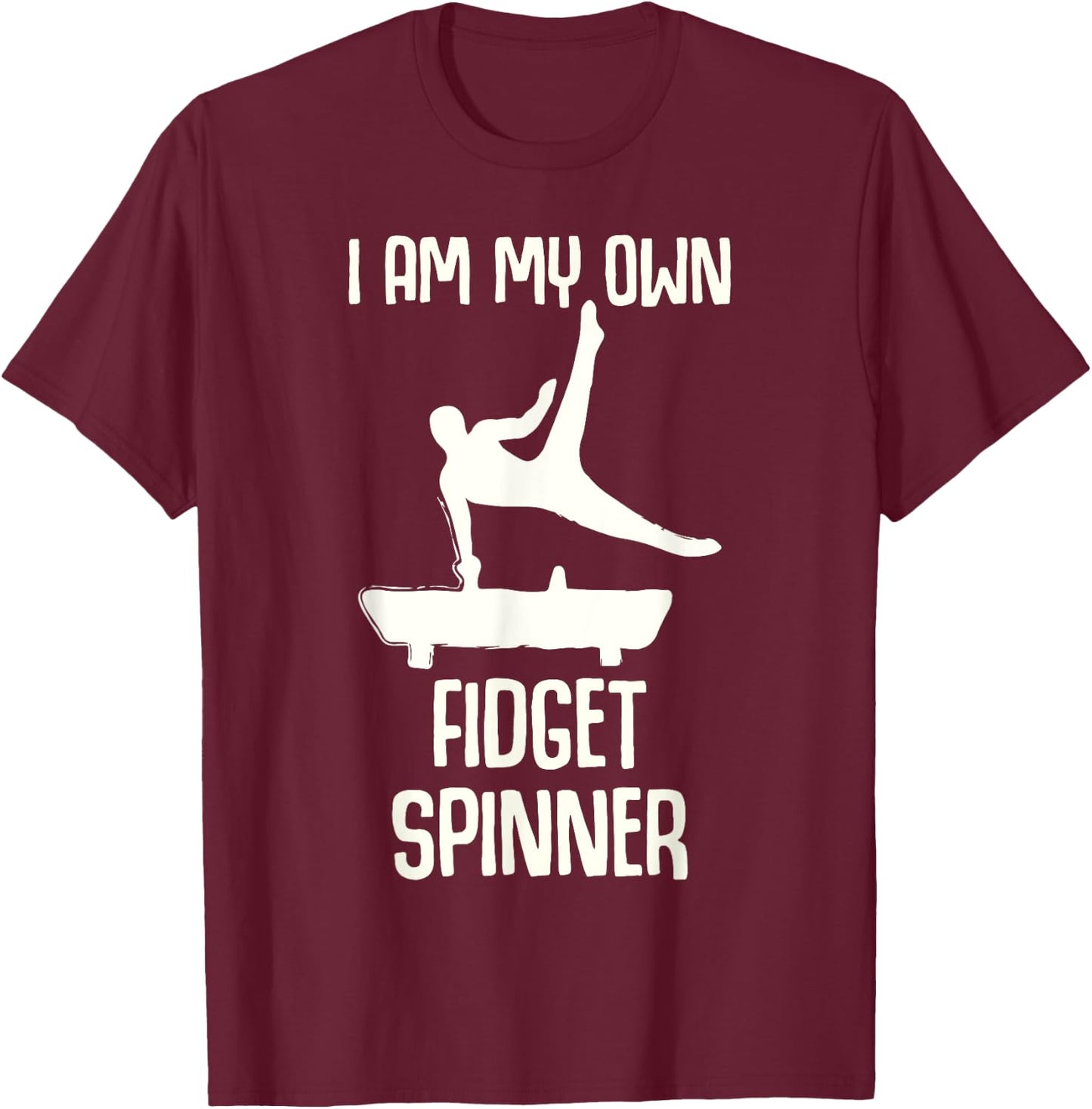 Boys Gymnastics Fidget Spinner T-Shirt - T-Shirt | Maroon