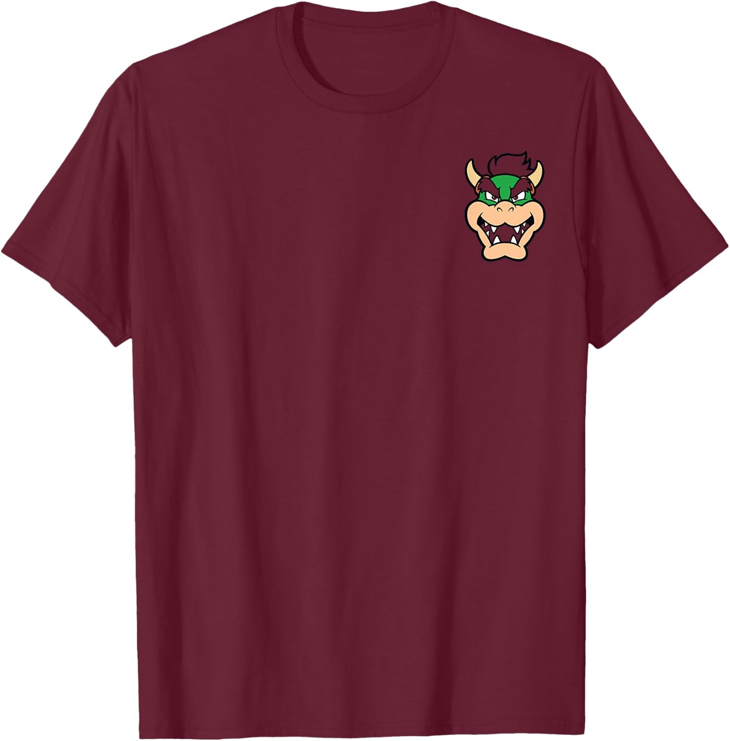Nintendo Super Mario Bowser Pocket Face Graphic T-Shirt - T-Shirt | Maroon