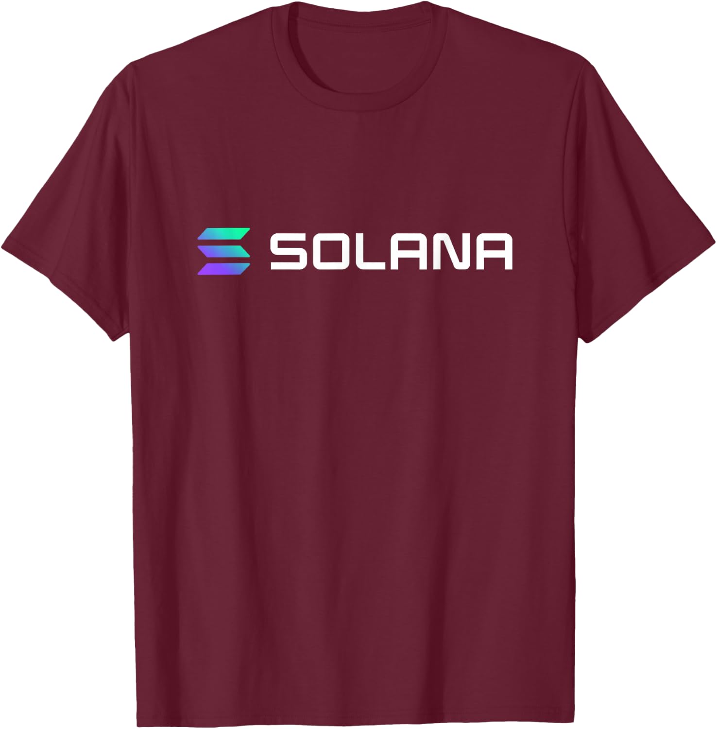 Solana SOL Logo Crypto T-Shirt - T-Shirt | Maroon