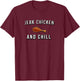 Jerk Chicken and Chill Jamaican T-Shirt - T-Shirt | Maroon
