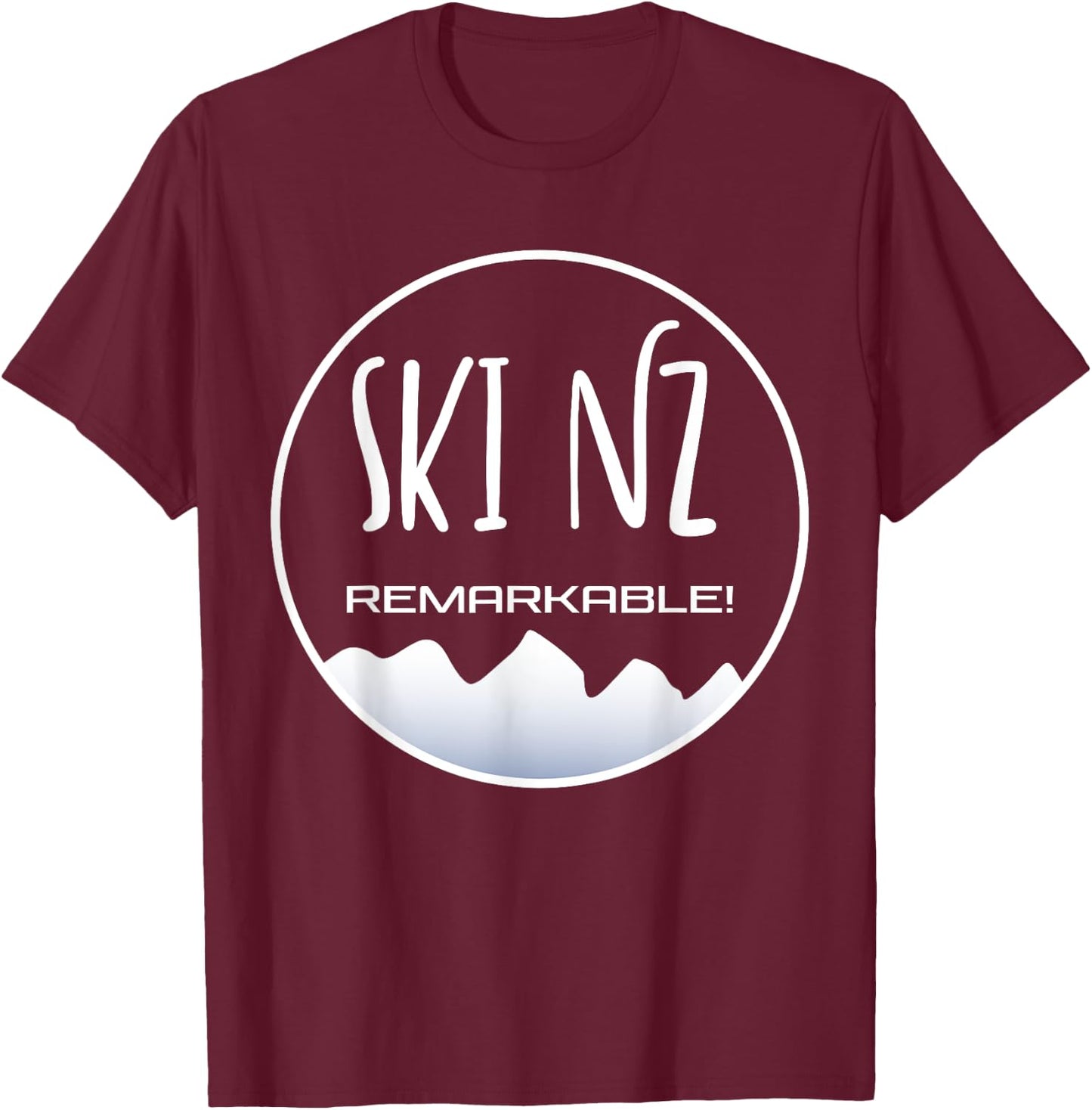 Ski New Zealand - the Remarkables Mountains Queenstown T-Shirt - T-Shirt | Maroon