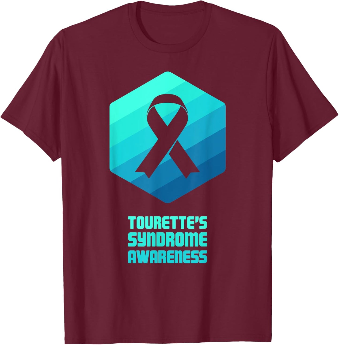 Ribbon | Tourette Syndrome Awareness T-Shirt - T-Shirt | Maroon