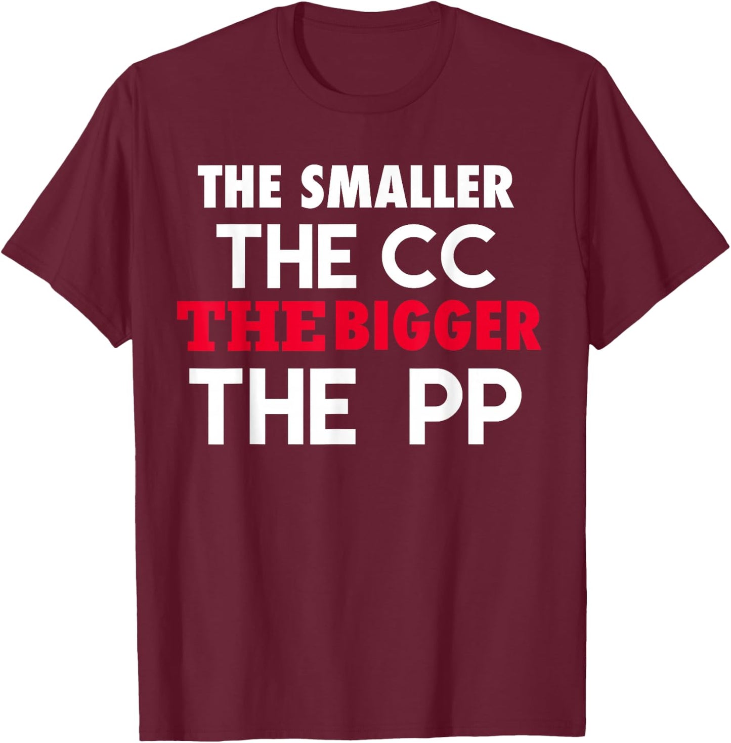 Small CC Big PP Funny Mini Moto Pit Bike Pocket Motorcycle T-Shirt - T-Shirt | Maroon