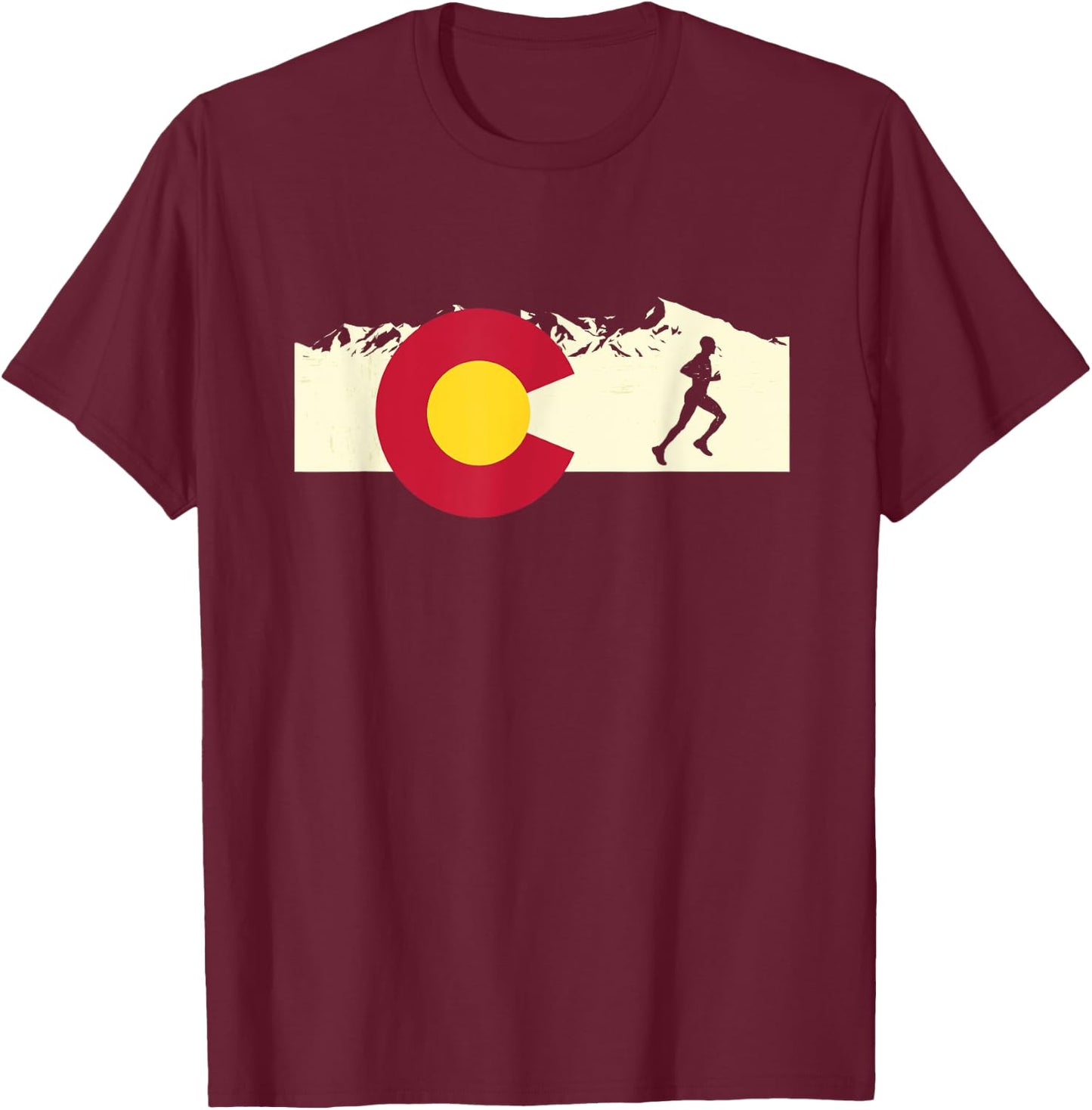 Run Colorado Pride Running Motivation Men's Graphic T-Shirt - T-Shirt | Maroon