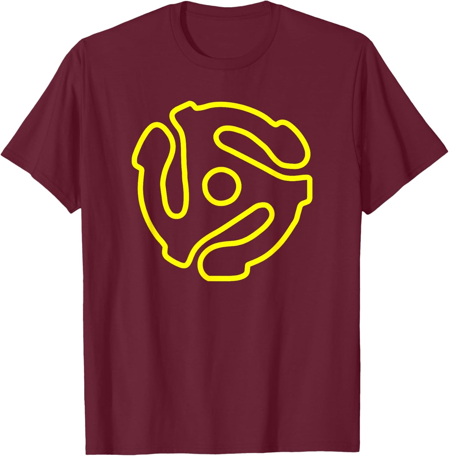 DJ 45 rpm Adapter Spindle Vinyl T-Shirt - T-Shirt | Maroon