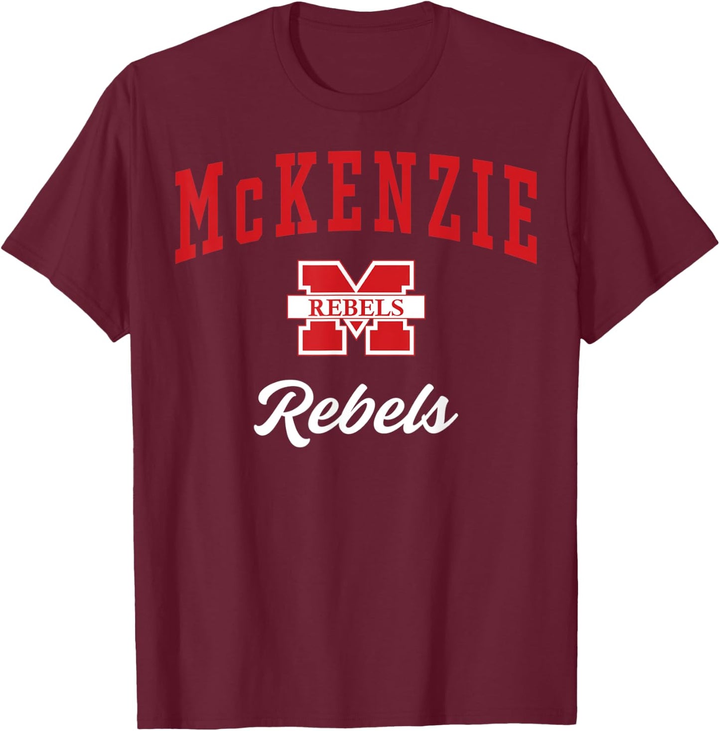 McKenzie High School Rebels C3 T-Shirt - T-Shirt | Maroon